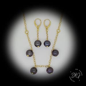 Black Pearl Set ,6 Pearls