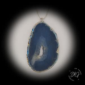 Silver Blue Large Gemstone Pendant
