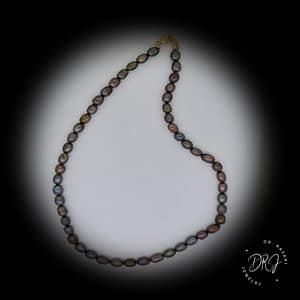 Oval Pearl Necklace, 8 mm