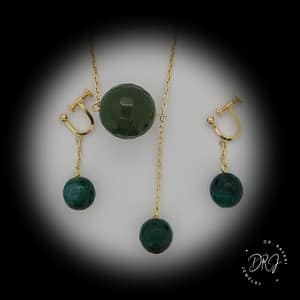 Round Green Agate Set